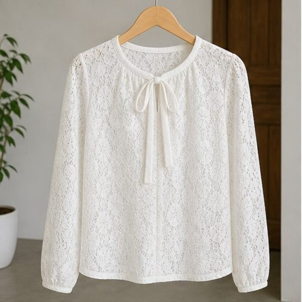 Mauve Tie Neck Blouse